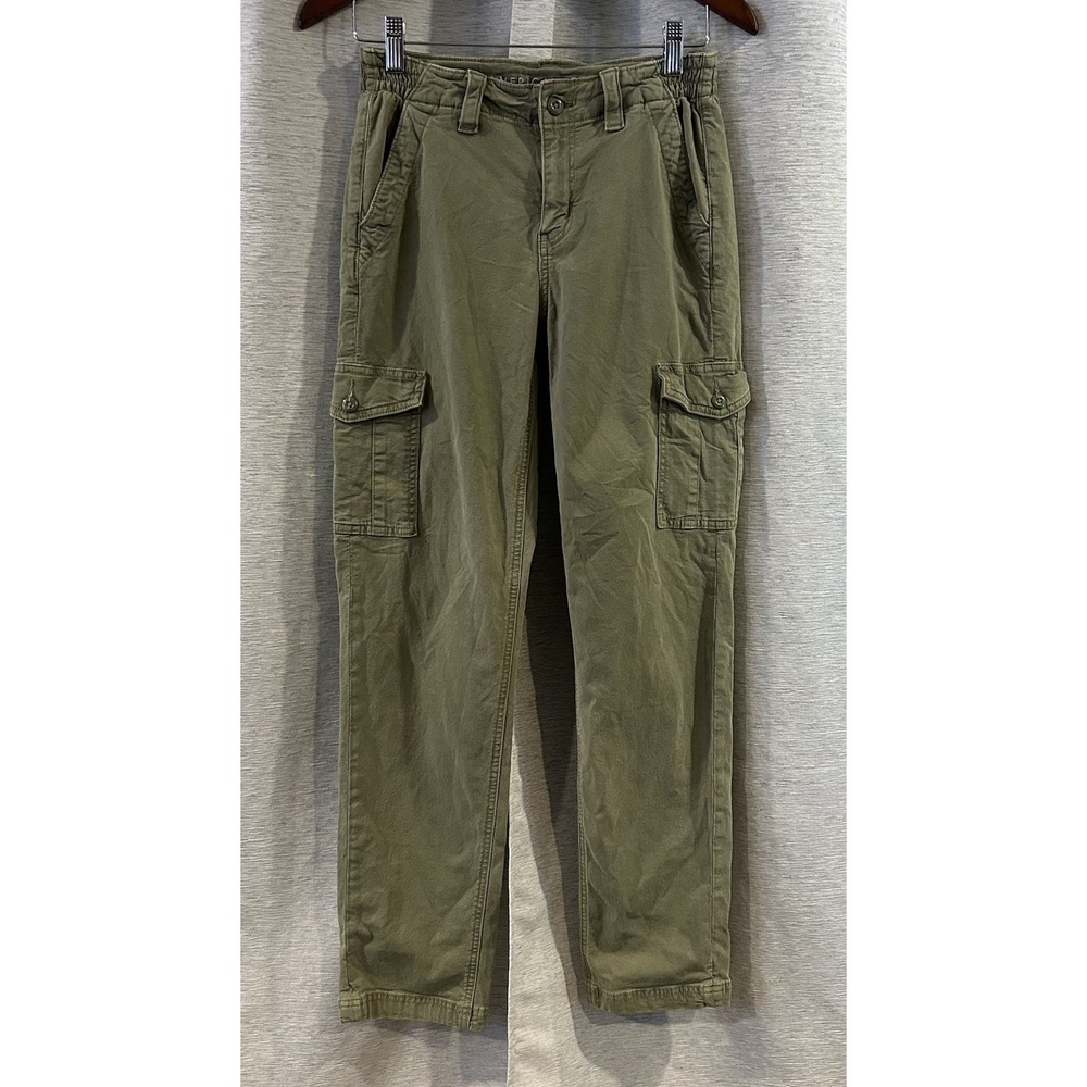 American Eagle Green Mid-Rise Cargo Pant Elastic Waist Women's Size 0 Regular